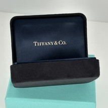 Tiffany Earring Gift Box Storage Travel Black Suede Leather Box Empty Holder - £96.42 GBP