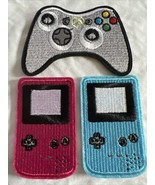 New Retro 1 X-BOX CONTROLER 3&quot; &amp; 2 GAMEBOY 2.5&quot; Embroidered Iron On Patc... - £7.39 GBP