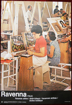 Original Poster Italy Ravenna Mosaic Women Crafts  1980 - £44.50 GBP