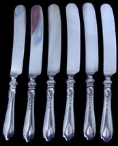 Lot / 6 Lunt American RLB Sterling Silver Nellie Custis Table Knives NO MONOGRAM - £143.69 GBP