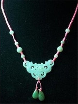 Top Grade Big Adjustable Beaded Chain Delicate Carved Jade Ruyi Flower N... - $11.53