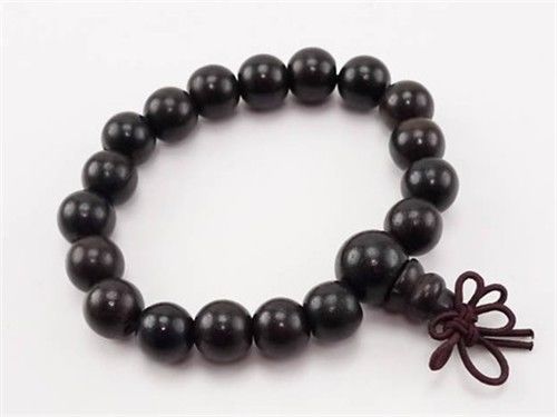 Long Stretch 17 11mm Black Sandalwood Yoga Meditation Prayer Beads Mala ... - $7.15