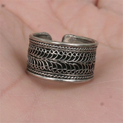 Big Adjustable Tibetan Copper 2-layer Lotus Filigree Amulet Ring from Ne... - $7.17
