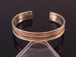 Half Inch Wide Tibetan 3-color Copper Delicately Braided Weaving Cuff Br... - $8.05