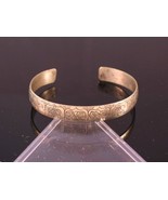 Solid Tibetan Carved Golden 8 Auspicious Symbol Dragon Tail Amulet Cuff ... - $10.93 CAD