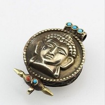 Large Tibetan Turquoise Red Coral Lord Sakyamuni Ghau Prayer Box Amulet ... - $250.70 MXN