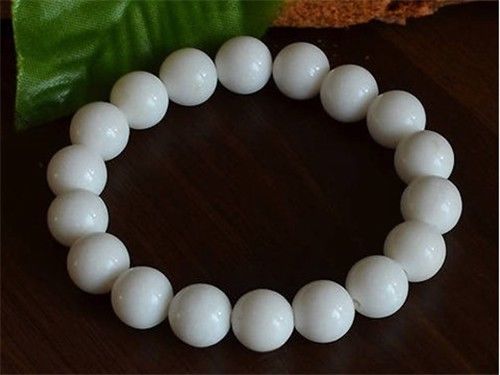 Long Stretchy 24 8mm Deep Sea Tridacna Prayer Beads Wrist Mala Bracelet -7&quot; - $3.21