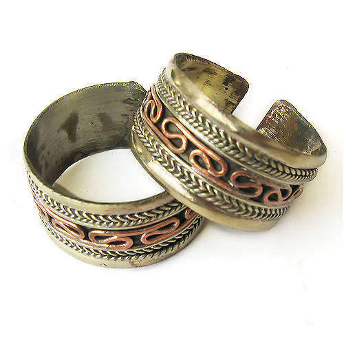 Wide Adjustable Tibetan Brass Weaving Braided Red Copper Threads Amulet ... - $5.07