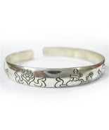 Solid Tibetan 925 Silver Plated Carved 8 Auspicious Symbol Amulet Cuff B... - $7.51 CAD