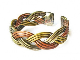 Adjustable Tibetan Delicately Braided 3-color Copper Amulet Ring - $8.05