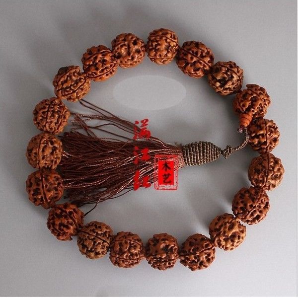 Huge Tassel Stretchy 19 16mm Rudraksha Bodhi Seed Prayer Beads Mala Rosa... - $7.08