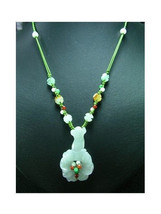 Delicate Large Adjustable Beaded Jadeite Jade Money Lucky Ruyi Flower Ne... - $23.35