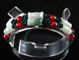 Delicate 6 Jade Bamboo Beaded Bracelet -become better each passing day! - $5.07