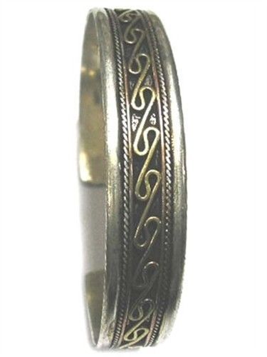 Vintage Tibetan 3-color Copper Delicately Braided Threads Weaving Cuff B... - $6.26