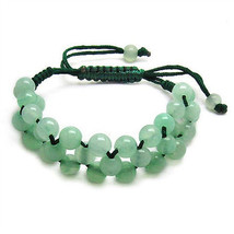 Beautiful Adjustable 3 Light Green Jade Beaded Chain Bracelet -Great 4 k... - $10.99 CAD