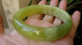Very Rare Large Flat Glittering Jade Bangle Bracelet 63mm/2.48&quot; Natural - $24.26