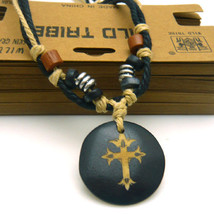 Adjustable Thick Braided Hemp Beaded Crucifix Cross Yak Bone Pendant Nec... - $136.11 MXN