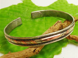 Pair Beautiful Tibetan 3-color Copper Delicately Braided Amulet Cuff Bra... - $9.86