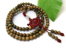 Fragrant 108 8mm Green Sandalwood Prayer Bead Dharma Wheel Mala Necklace... - $191.34 MXN