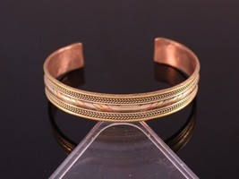 Large Tibetan 3-Color Copper Delicate Braided Multi-weaving Amulet Cuff ... - $8.96