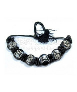 Delicate Tibetan Yak Bone Beaded Carved Mantra OM Mani Padme Hum Amulet ... - $12.17 CAD