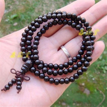 Tibetan 108 6mm Black Sandalwood Prayer Beads Buddhism Mala Necklace -24&quot; - $8.01
