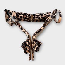 BETSEY JOHNSON Iliana Ankle Strap Block Heel in Velvet Leopard Print Size 8 - £37.15 GBP