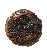 Large &amp; Thick Blood Jade Delicately Carved Dragon Fortune Word Amulet Pe... - $13.39 CAD