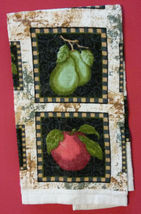 APPLE PEAR KITCHEN SET 4-pc Towels Pot Holders Fruit Apples Pears Green Red NEW image 3