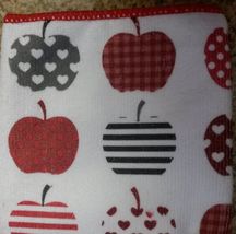 MICROFIBER KITCHEN TOWEL Red Apple Hearts Dish Cloth Fruit NEW image 3