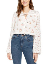 Hippie Rose Juniors Ditsy Floral Peasant Top, Size Large - £12.61 GBP