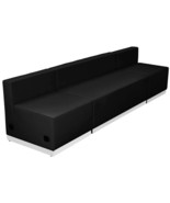 Black White Leather 3 Pc Linear Sectional Reception Office Hotel Confere... - $3,083.30 CAD