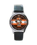 Cleveland Browns NFL Round Leather Men’s Wrist Watch Gift - £23.59 GBP
