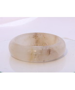 58.3 mm White Quartz Chalcedony Stone Bangle Comfort Cut Bracelet 7.21 inch - £31.39 GBP
