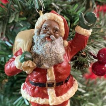 Vintage Black Santa Christmas Ornament 1992 Hallmark Keepsake African American - £9.77 GBP