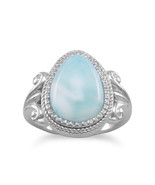 Pear Shape Larimar Ring - €82,36 EUR