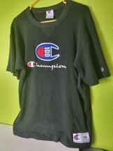 Champion 100 Spellout Shirt Raised C Graphic Embroidered Black Mens XL  - £10.97 GBP