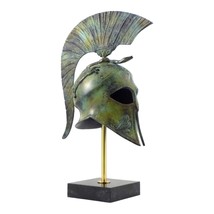 Goddess Athena Helmet Ancient Greek Real Bronze Metal Art Sculpture - $314.63