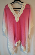 Soft Surroundings P L XL poncho pink ombre 100% linen - $39.99