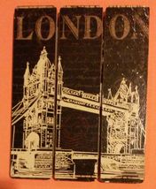 London Rome Wooden Plaque 2-pc Set 9x7 Sign Wood Wall Art NEW image 2