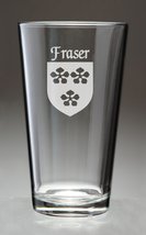 Fraser Irish Coat of Arms Pint Glasses - Set of 4 (Sand Etched) - £54.23 GBP
