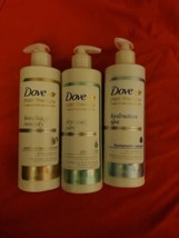 3 PACK DOVE HYDRATION SPA,BREAKAGE REMEDY &amp; DRY SCALP CARE 13.5 OZ EACH - £32.69 GBP