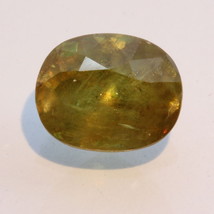 Yellow Green Sphene Faceted 10 x 8 mm Oval Untreated Titanite Gem 3.39 carat - £60.75 GBP