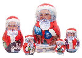 Yukon Santa Nesting Doll - 5&quot; w/ 5 Pieces - £55.88 GBP