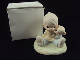 Precious Moments 100021 To My Favorite Paw boy/teddy bear 1985 Free Shipping - £15.43 GBP