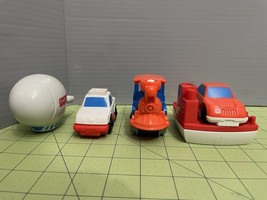 Vintage Fisher Price 1992 1995  Vehicle Lot Of 5 ~ Cars  Boat Blimp Train - $15.83