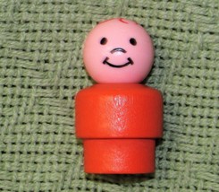 Vintage Little People Orange Wooden Boy Figure Fisher Price Red Hair Smile Child - £7.23 GBP