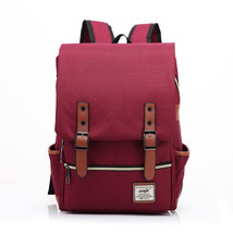 Vintage 16 inch Laptop Backpack Women Canvas Bags Men canvas Travel Leisure Back - £49.35 GBP