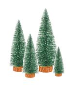 Bottle Brush Mini Christmas Trees Green 4pcs 4in with Snow Wooden Base - $233.31 MXN Bottle Brush Mini Christmas Trees Green 4pcs 4in with Snow Wooden Base - $233.31 MXN