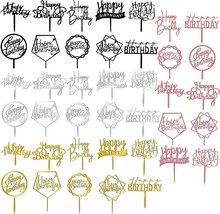 40 Pcs Happy Birthday Cake Topper Acrylic Birthday Cupcake Topper Cake Pick - $29.99